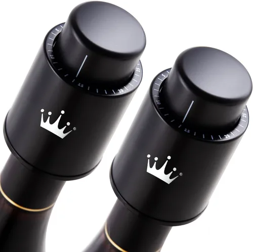 VINABON Juego de tapones de vino al vacío [paquete de 2] – Actualizado 2026 conserva la frescura y el sabor durante 15 días. Diseño mejorado de un