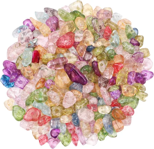 Miniatura 24 de 500 piezas Cuentas de piedra de chip natural, Alabastro 5-8 mm Piedras preciosas irregulares curativas de cristal sueltas con agujero perforado