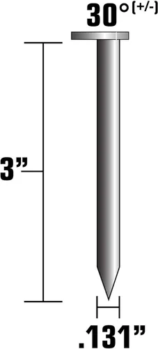 Miniatura 2 de Metabo HPT Clavos para enmarcar 3 pulgadas x 0.131 pulgadas 30 grados cabeza recortada brillantes lisas combinadas 2500 por caja