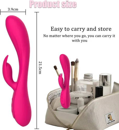 Miniatura 6 de Vibrador Conejo Vibrador Punto G Consolador para Mujeres Clítoris Doble Vibración Pezón para Adultos Juguetes Sexuales