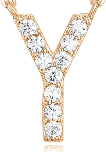 Miniatura 113 de PAVOI 14K White Gold Plated Cubic Zirconia Initial Necklace Letter Dainty Necklaces for Women