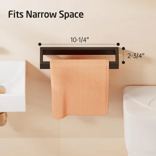 Miniatura 9 de KES Toallero negro para toalla de baño, toallero de mano de 10 pulgadas, accesorios de baño modernos, montaje en pared, acero inoxidable SUS304