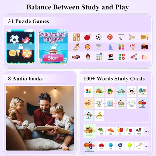 Miniatura 4 de KALINCO Reloj inteligente para niños, más de 30 juegos, cámara, podómetro, reproductor de música, alarma, audiohistoria, antorcha, contador