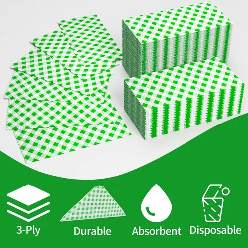 Miniatura 3 de DYLIVeS Servilletas a cuadros verdes, paquete de 80 toallas de invitados a cuadros verdes y blancos, servilletas de fiesta, toallas de mano de papel