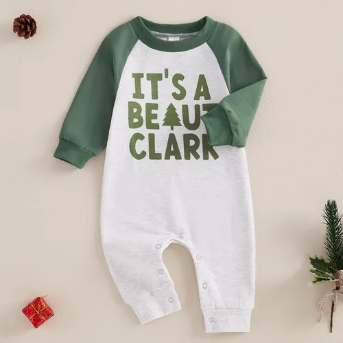 Miniatura 30 de FYBITBO Ropa de bebé niño niña Santa manga larga mono mameluco recién nacido primera Navidad traje de una pieza