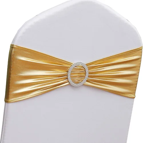 Miniatura 21 de Bandas para Sillas Azul Bebé Paquete de 100, Bandas para Sillas de Spandex Azul Claro para Boda Fiesta Cumpleaños Fundas de Sillas Plegables
