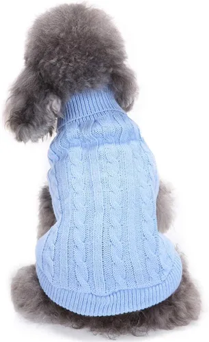 Miniatura 30 de Suéter para perro, cálido y suave, mediano (pecho 16-18 pulgadas), rosa, cuello alto clásico, lavable a máquina, invierno, unisex, sólido