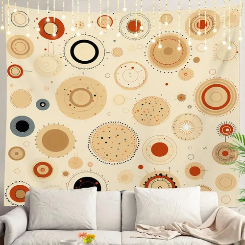 Miniatura 70 de Shrahala Circles Tapestry, Abstract Art With Various Circles Wall Hanging Hd Print Polyester Backdrop For Dorm Room Bedroom 30 X 40 In