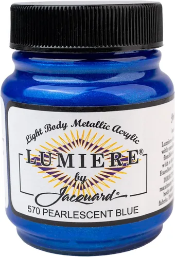 Miniatura 48 de Jacquard Lumiere Pintura para Tela de 2.25oz Turquesa Nacarado - Pintura Metálica para Tela, Cuero, Lienzo, Papel y Madera - Pintura Acrílica