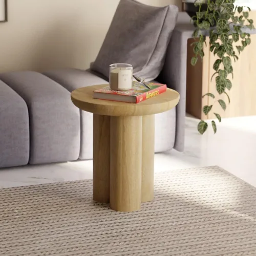 Miniatura 25 de Relso Aurora - Mesita de noche de madera maciza con estante abierto, mesa de noche con acabado negro, mesa auxiliar para dormitorio, sala de estar