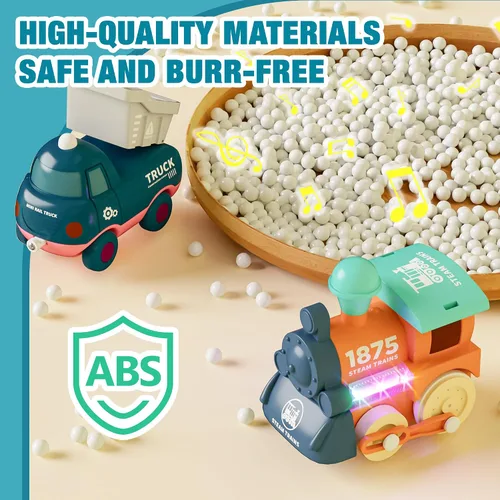 Miniatura 6 de MORECOLL Juego de Tren Eléctrico para Niños Pequeños y Niños con Música, Luces y Vías - Primer Tren Choo Choo, Conexión Magnética, Regalos