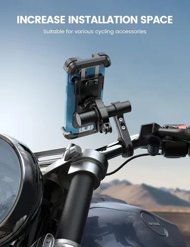 Miniatura 3 de Lamicall Soporte para teléfono de bicicleta + extensor de manillar de bicicleta