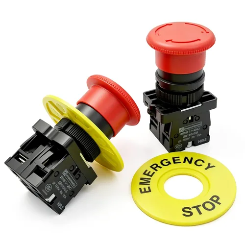 Miniatura 18 de mxuteuk 2pcs 1 NO 0.866 in Interruptor de botón momentáneo SPST Negro 660V 10A HB2-BA21-HH