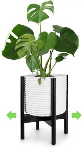 Miniatura 20 de Fox & Fern Soporte Grande Ajustable para Plantas de Interior — 11 a 15 Pulgadas, Soporte Premium de Bambú Estilo Moderno de Mediados del Siglo