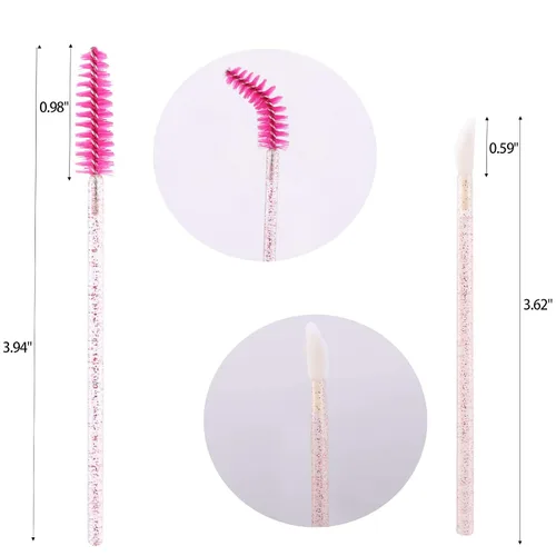 Miniatura 2 de Tbestmax 200 varitas aplicadoras desechables para rímel y lápiz labial, brocha para brillo de labios, carretes de pestañas para extensiones