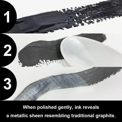 Miniatura 3 de Kuretake Tinta de pintura, para pluma de inmersión, pincel, líquido, pasta, artista, pinturas no tóxicas, ilustración, letras, dibujo, escritura