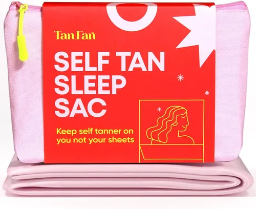Tan Fan Saco de dormir autobronceador – Detén las sábanas de bronceado falso durante la noche – Protector de sábanas – Sin transferencia ni Rosa