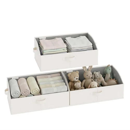 Miniatura 22 de StorageWorks - Contenedores de almacenamiento para armario, caja organizadora trapezoidal para estantes, contenedor de tela para ropa, cestas Marrón