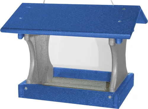 Miniatura 2 de DutchCrafters Comedero pequeño colgante de polietileno para pájaros (azul y gris claro)