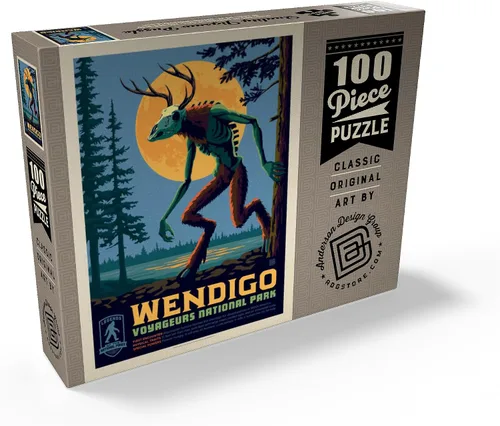 Miniatura 2 de MyPuzzle Legends of The National Parks: Voyageurs' The Wendigo, póster vintage, rompecabezas premium de 100 piezas para adultos