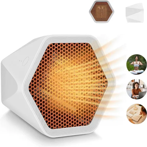 Miniatura 2 de Calentador de espacio pequeño para oficina, calentador portátil de calentamiento rápido para interiores, mini calentadores eléctricos de escritorio