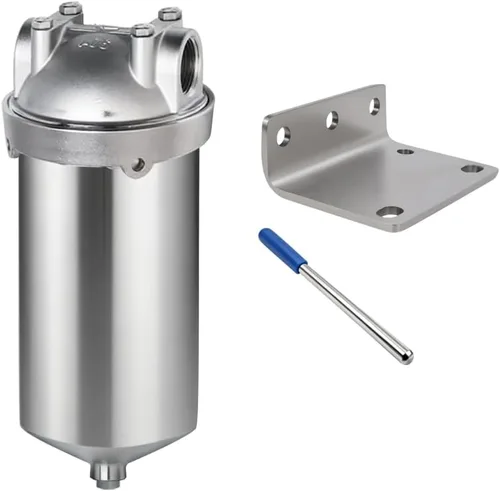 Miniatura 10 de NSF/ANSI 42 carcasa de filtro de agua de acero inoxidable para toda la casa, sistema de filtro de agua de sedimentos de 10 x 2.5 pulgadas para agua