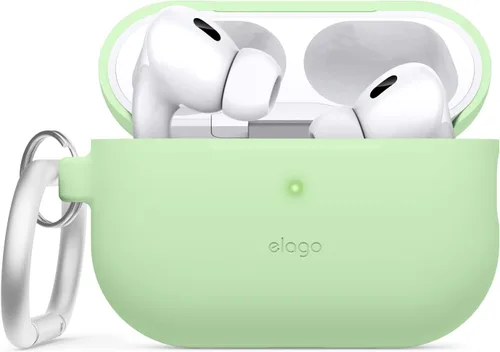 Miniatura 10 de elago Funda compatible con AirPods Pro 2 (2022), funda de silicona con llavero, LED frontal visible, soporta carga inalámbrica [negro]