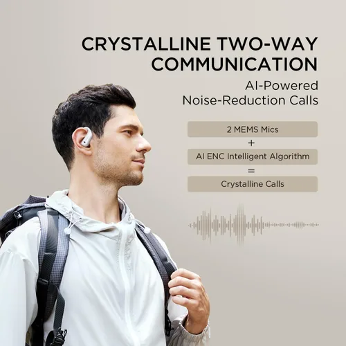 Miniatura 7 de 1MORE Fit Open Earbuds S50, auriculares inalámbricos de oreja abierta Bluetooth 5.3 con 4 micrófonos, auriculares con ganchos para las orejas
