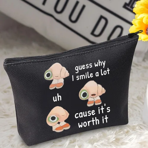 Miniatura 6 de BWWKTOP Marcel Fan - Bolsa de maquillaje cosmética The Shell Animation, regalos inspirados en la animación, adivina por qué sonríe mucho Uh Cause