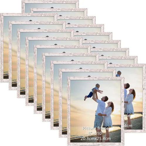 Miniatura 36 de Hoikwo 18 paquetes de marcos de fotos de plástico negro de 3.5x5 multifuncionales con cubierta de plástico para fotos familiares, obras de arte