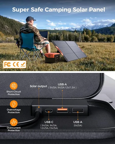 Miniatura 4 de ZOUPW Panel solar portátil de 110 vatios tipo N 16BB para central eléctrica, panel solar plegable mono para Jackery 300/500/Ecoflow/Anker