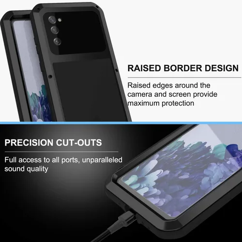Miniatura 6 de LOVE MEI Funda militar resistente para Samsung Galaxy S20 FE 5G, con protector de pantalla de vidrio templado, a prueba de golpes, a prueba