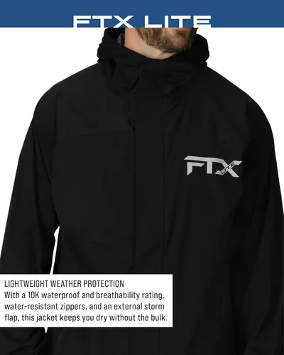 Miniatura 4 de FROGG TOGGS Chaqueta impermeable FTX Lite para hombre, 3 capas, impermeable, transpirable, elástica y cómoda
