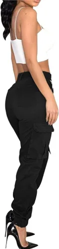 Miniatura 2 de Pantalones cargo de camuflaje para mujer con bolsillos, cintura alta, ajustados, casuales, cónicos, de camuflaje, pantalones de senderismo