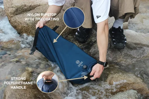Miniatura 3 de Lavadora portátil con bolsa de lavado – Bolsa seca totalmente impermeable de 15 litros – Lavadora de nailon compacta ligera – Bolsa de lavandería