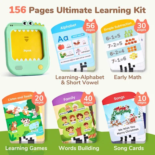 Miniatura 2 de JoyCat Tableta de aprendizaje para niños, aprende a leer con 156 páginas, más de 600 palabras, más de 40 temas, más de 100 juegos interactivos