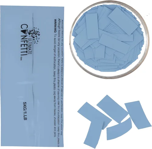 Miniatura 8 de Ultimate Confetti, Confeti Biodegradable Azul Bebé - Confeti de Papel de Seda Rectangular Revoloteante para Uso en Cañones y Lanzadores – Confeti