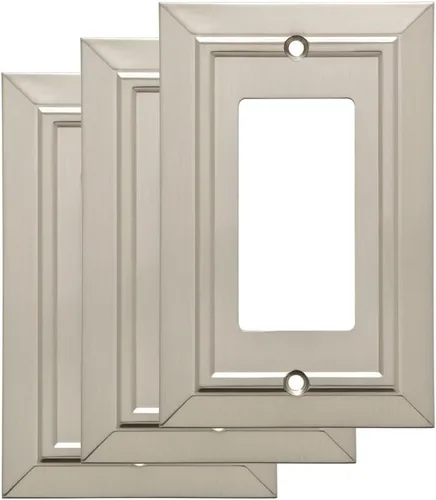 Franklin Brass Classic Architecture (Paquete de 3) Cubierta Decorativa para Interruptor de Luz Níquel Cepillado Placa de Pared Decorador/Basculante