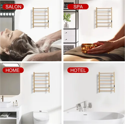 Miniatura 6 de Toalleros térmicos para baño, calentadores eléctricos de toallas para montar en la pared con temporizador y control de temperatura, calentador