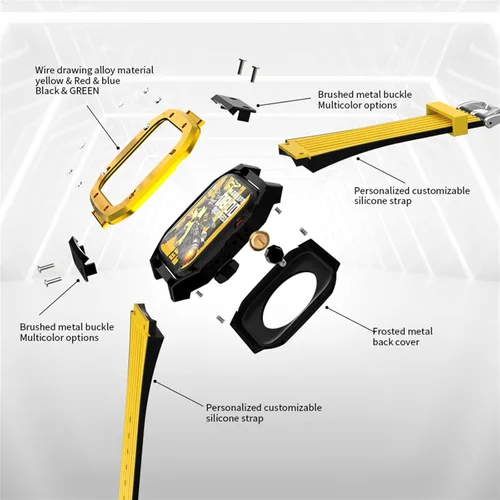 Miniatura 2 de Funda de aleación para Apple Watch Band Series 8, de 1.77 pulgadas, 1.65 pulgadas, 1.65 pulgadas, kit de modificación de marco de metal, accesorios
