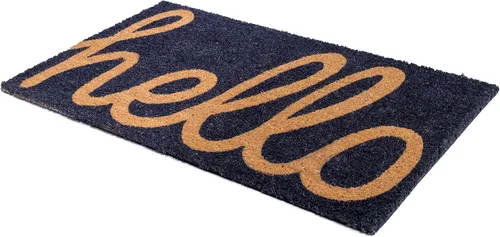 Miniatura 91 de Fab Habitat Felpudo extra grueso, tejido a mano, duradero, fibra de coco natural, entrada, puerta delantera, porche, patio, pájaros en rama, gris
