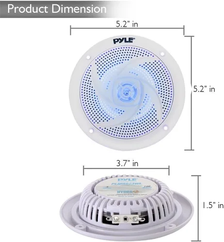 Miniatura 3 de Pyle Altavoces marinos de 6.5 pulgadas, 2 vías, impermeable y resistente a la intemperie, sistema de sonido estéreo de audio para exteriores