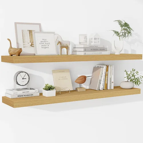 Miniatura 22 de Fun Memories Estantes flotantes – Estante de pared de 9.3 pulgadas de profundidad para decoración y almacenamiento – Estantería de exhibición