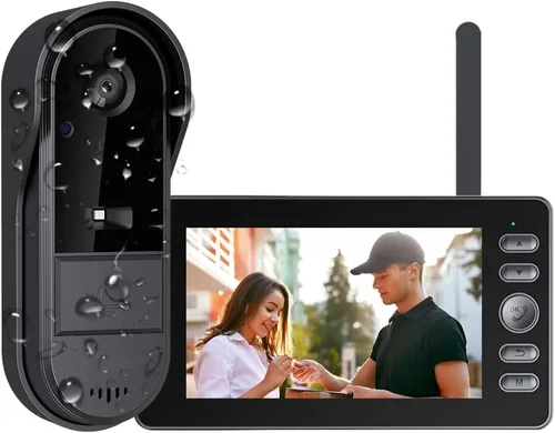 Miniatura 8 de TKMARS Cámara Timbre Inalámbrica Sin Suscripción 1080P, Cámara de Timbre de Puerta Impermeable con Pantalla de Monitor, Almacenamiento Gratuito, SIN