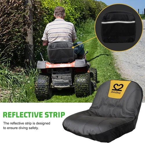 Miniatura 4 de Funda de asiento para cortacésped, funda de asiento de tractor Oxford de poliéster 600D resistente con superficie acolchada acolchada, funda