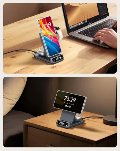 Miniatura 8 de Estación de carga inalámbrica magnética para Samsung, cargador rápido plegable 3 en 1 para Galaxy S26/S25/S24/S23/Z Fold & Flip 7/6/5, Galaxy Watch