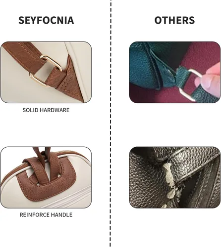 Miniatura 4 de seyfocnia Mochila de viaje para mujer beige, Beige, Computadora portátil