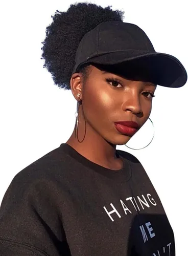 Miniatura 3 de CurlCap Gorra sin parte trasera para cabello natural, gorra de béisbol forrada de satén para mujer