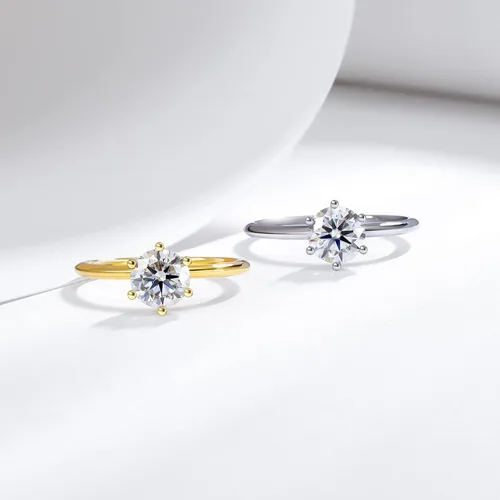 Miniatura 4 de MYSTCODE Moissanite Rings for Women Moissanite Wedding Band Moissanite Solitaire Engagement Ring Infinity Ring 925 Sterling Silver Rings Promise