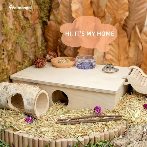 Miniatura 6 de Niteangel Casa de hámster de múltiples cámaras y laberinto: - Escondites de varias habitaciones y juguetes de exploración de túneles para hámster
